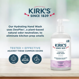 Kirk's creamy lather texture made with coconut oil for moisturizing clean
