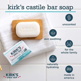 Kirk's single 4 oz bar closeup highlighting texture and edges