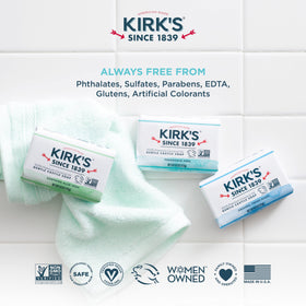 Kirk's bars inside a travel kit highlighting portability and convenience benefit