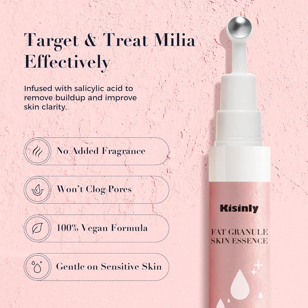 Kisinly application on eye contour demonstrating gentle targeted use
