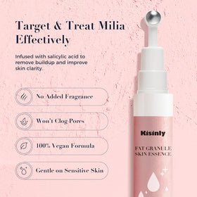 Kisinly application on eye contour demonstrating gentle targeted use