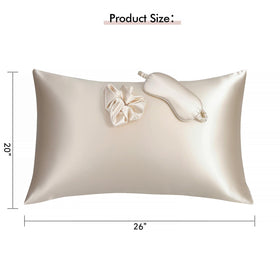KISMETICS satin pillowcase flat lay highlighting smooth texture and hair benefits