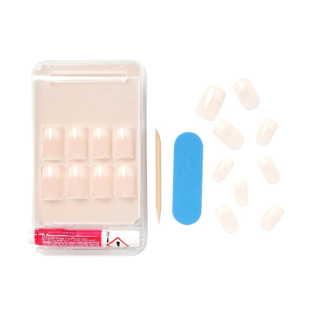 KISS nails in-hand during application demonstrating easy press-on use