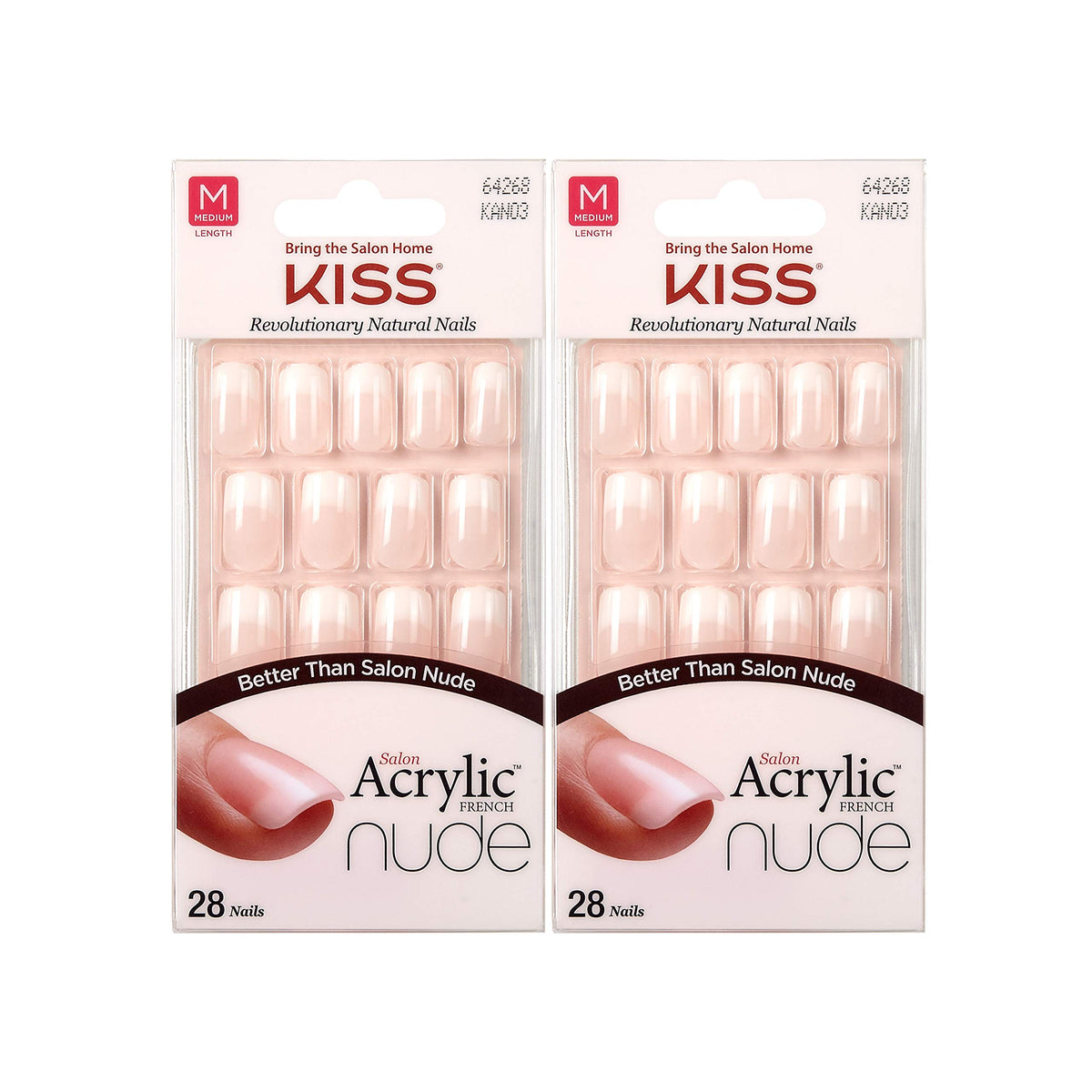 KISS front packaging showing nude French press-on nails for a ready-to-wear manicure