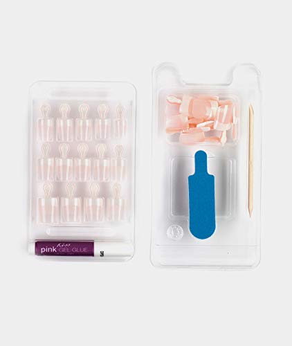 KISS glue and tools laid out for easy at-home manicure