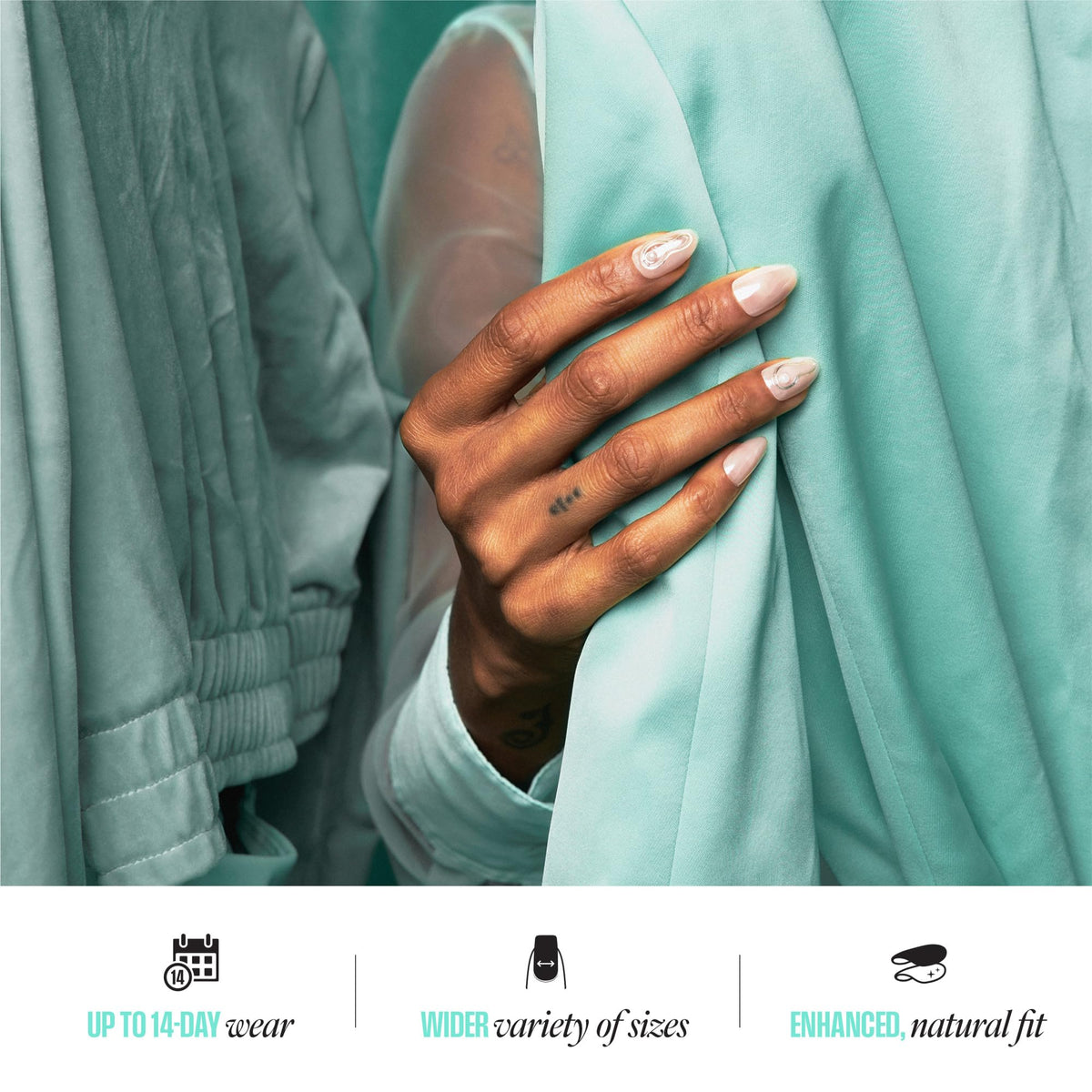 KISS applied manicure on model for a ready-to-wear lifestyle look