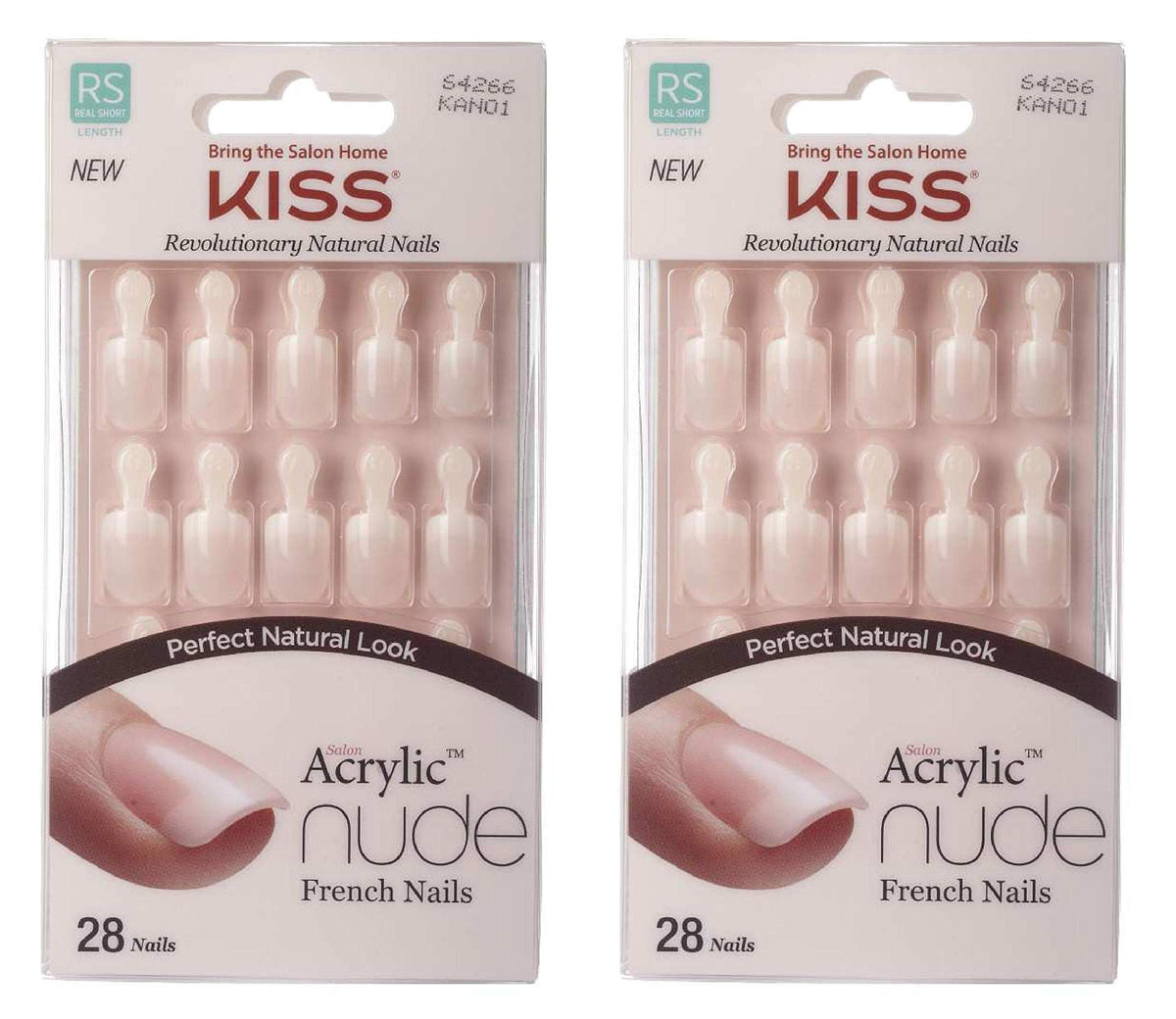 KISS nails worn on hand demonstrating natural nude look and longevity