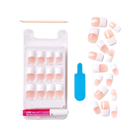 KISS side-view of acrylic nail thickness showing durable construction and smooth finish