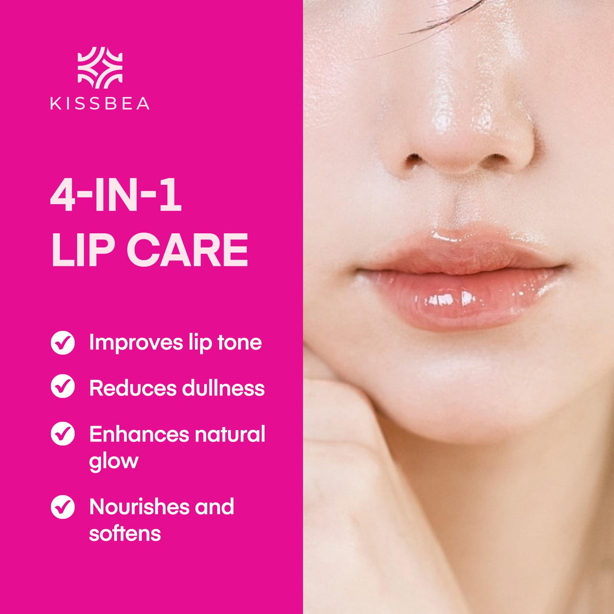 KissBea 15 mL tube close-up highlighting applicator tip and product finish
