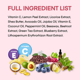 KissBea opened cap and label detail showing ingredient list and usage tips