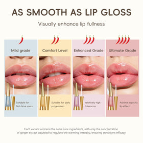 KISSIO lip before and after demonstrating visible plumping and fuller profile