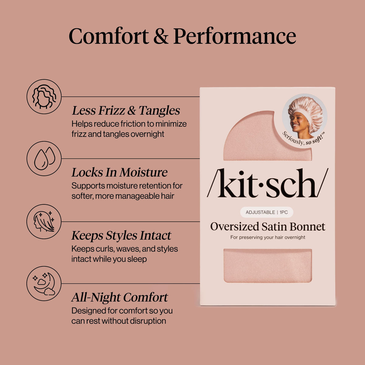 Kitsch adjustable ties detail for secure, gentle fit