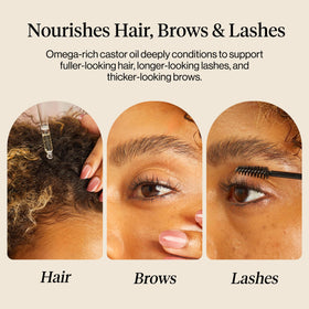 Kitsch application with spoolie on brows demonstrating precise conditioning benefit