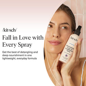 Kitsch closeup of label emphasizing silicone-free and ingredient claims