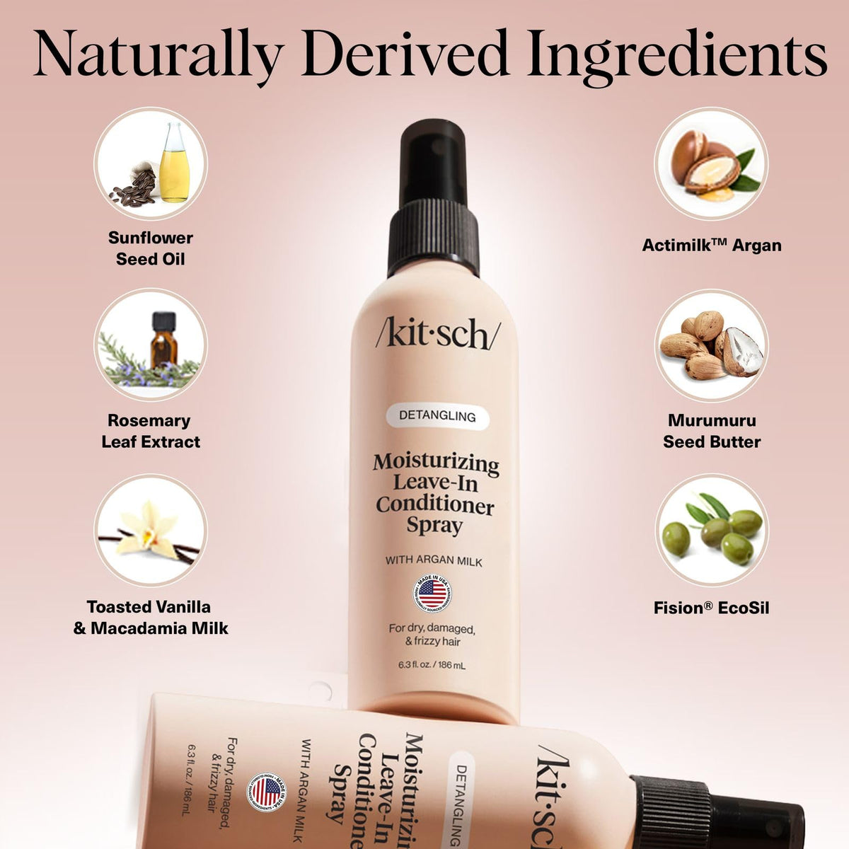 Kitsch fine mist spray creating even coverage for easy detangling