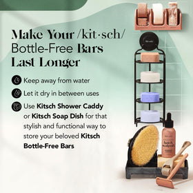 Kitsch solid bars stored in a travel tin demonstrating TSA-friendly convenience