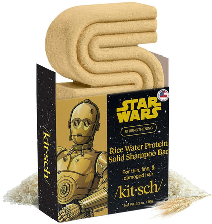 Kitsch shampoo bar front packaging with C-3PO design showing collectible appeal