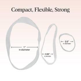 Kitsch clear elastics grouped with styling tools for quick touch-ups