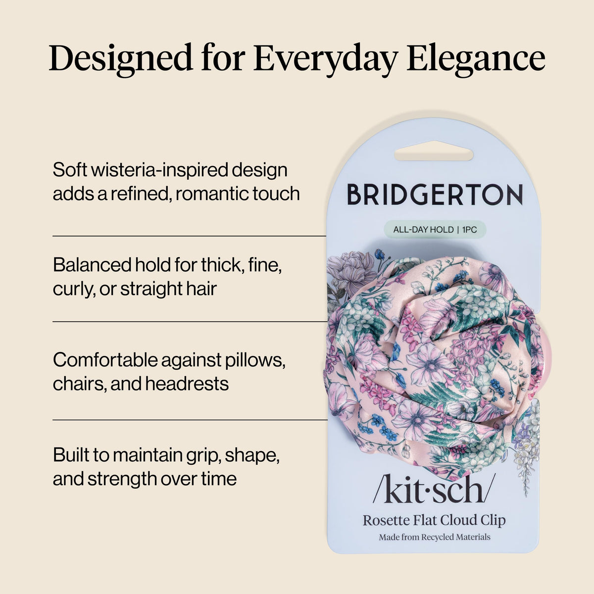 Kitsch clip in half-up hairstyle demonstrating secure, elegant hold