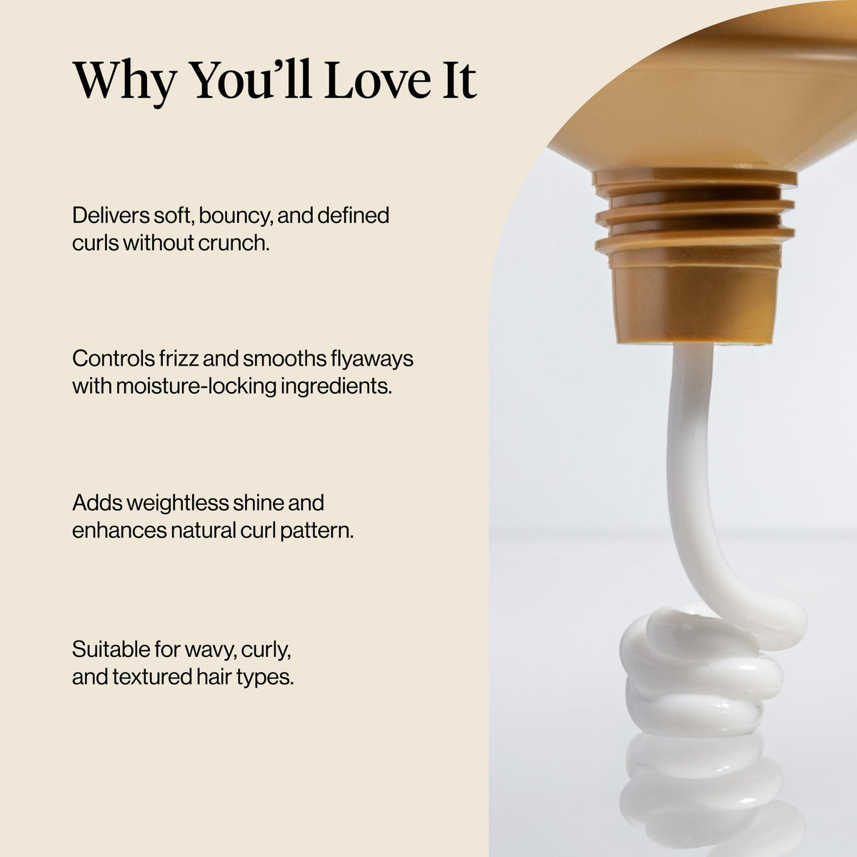 Kitsch cream on hand demonstrating easy spreadability and lightweight feel