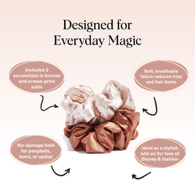 Kitsch bronze scrunchie in hand showing secure comfortable hold