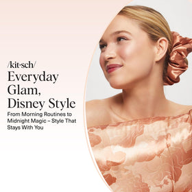 Kitsch scrunchie next to coin showing compact size and travel ease