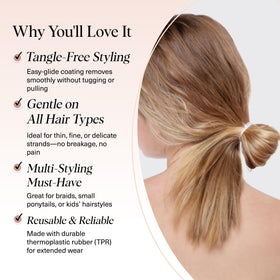Kitsch elastics used in braids showing discreet hold and neat finish