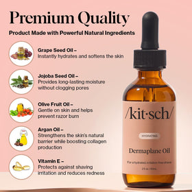 Kitsch face oil texture close-up revealing lightweight, non-greasy finish for smooth glide