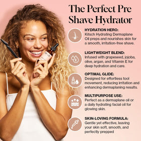 Kitsch face oil dropper dispensing a controlled drop to demonstrate easy application