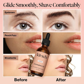 Kitsch face oil applied under gua sha tool illustrating enhanced glide and de-puffing
