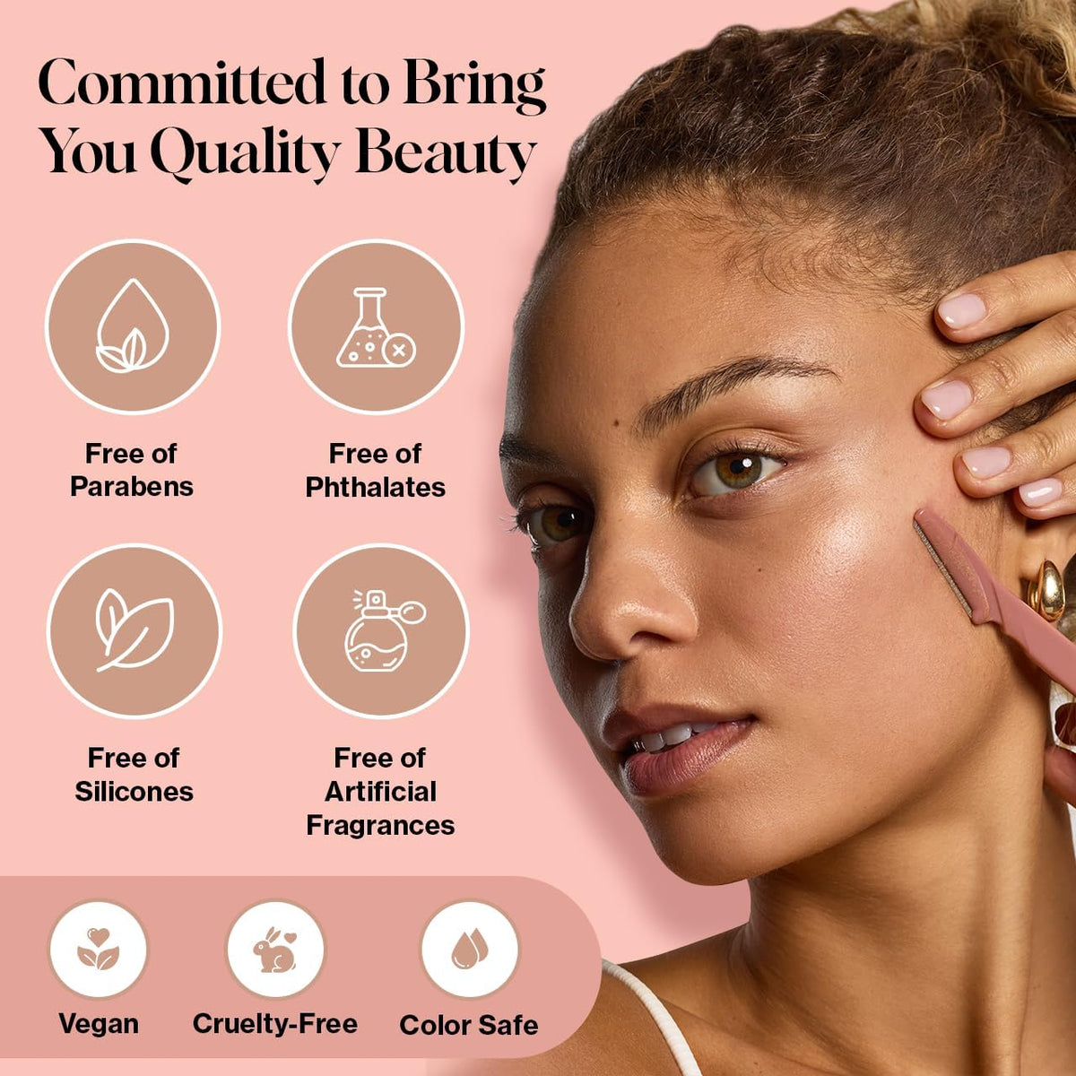 Kitsch face oil used with dermaplaning tool showing safer, smoother exfoliation