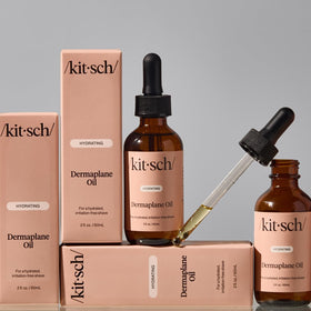 Kitsch face oil styled on a bathroom shelf in lifestyle scene for daily ritual inspiration