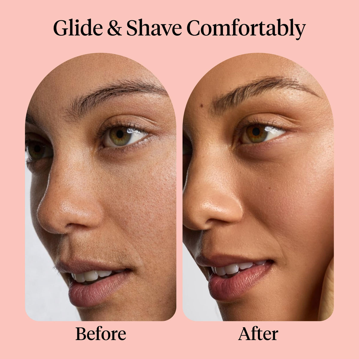 Kitsch face oil on post-shave skin demonstrating calming and hydrating effect