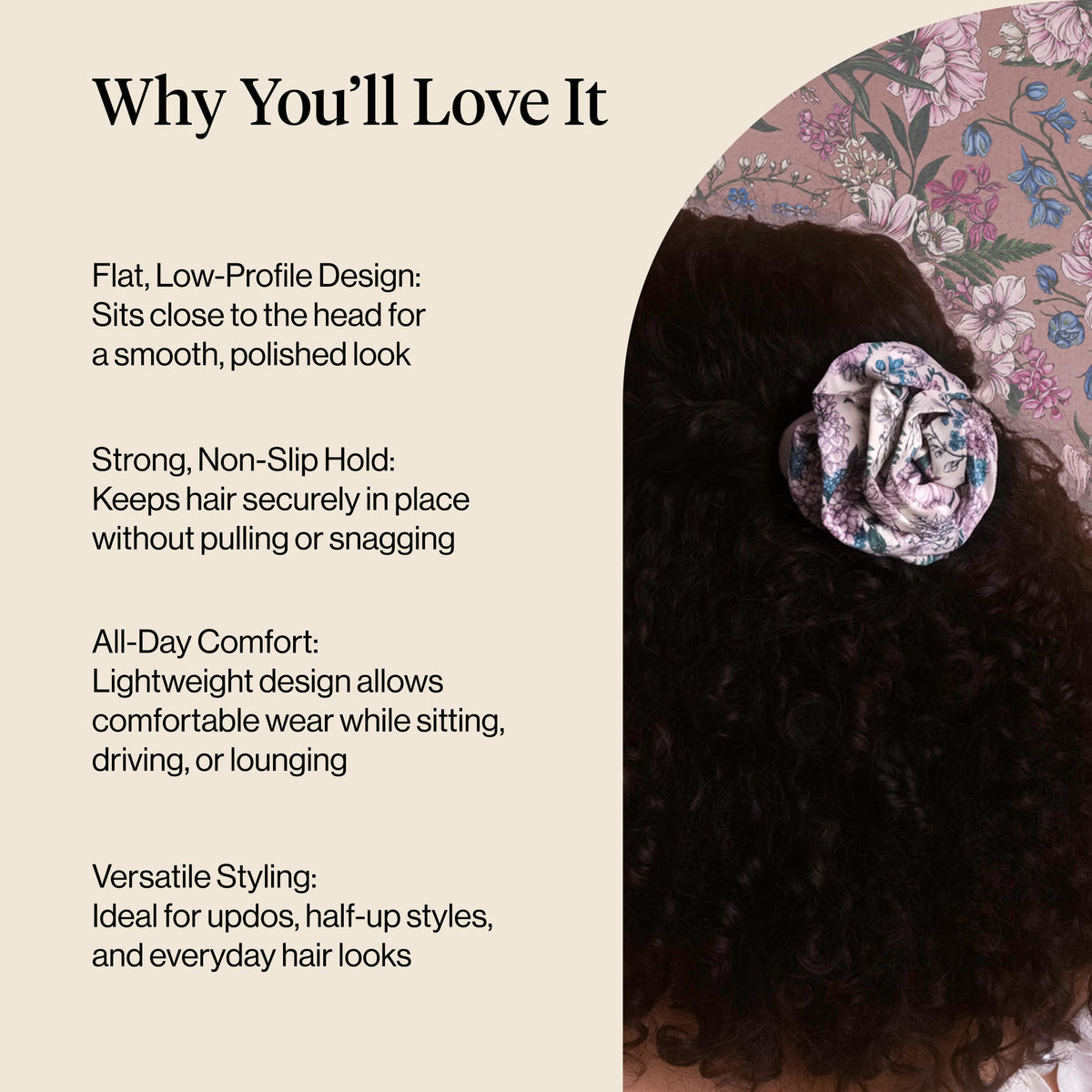 Kitsch flat-profile side view illustrating low-profile comfort and fit