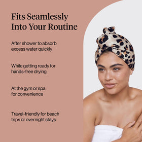 Kitsch folded towel in travel bag showing lightweight portability and quick-dry benefit