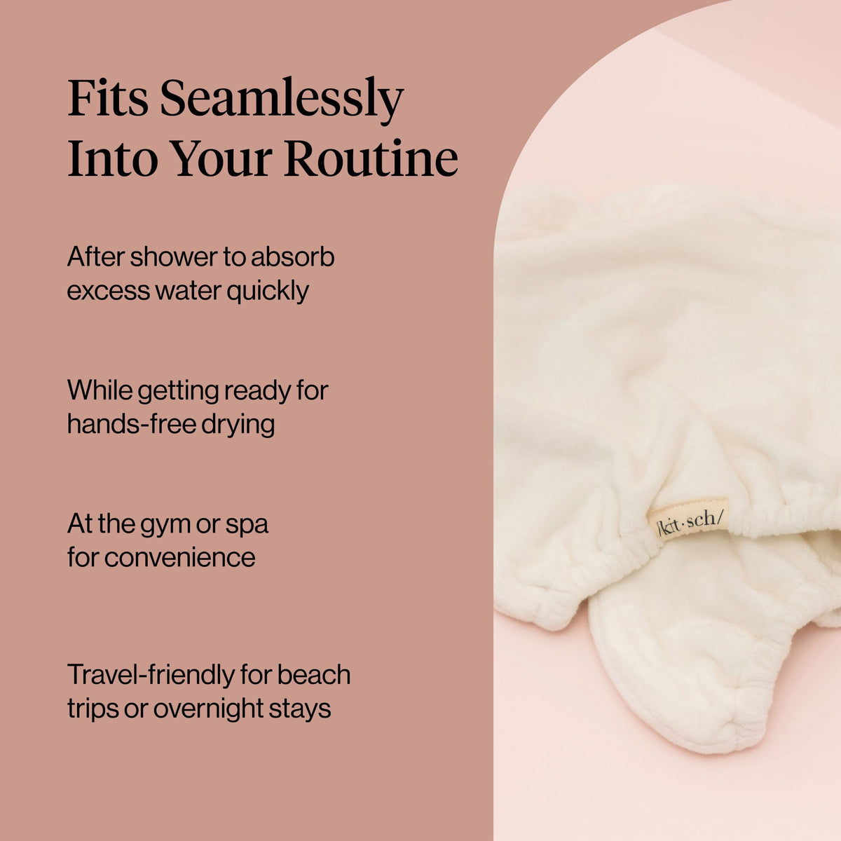 Kitsch folded in travel bag highlighting lightweight, packable convenience