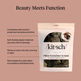 Kitsch four scrunchies laid flat highlighting versatile set for daily use