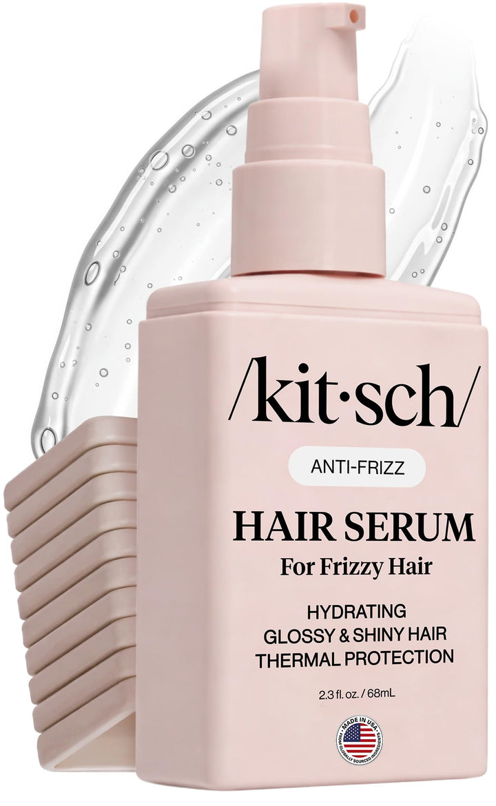 Kitsch front packaging showing 2.3oz bottle and benefit of frizz control