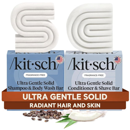 Kitsch front packaging showing both fragrance-free bars and eco benefits