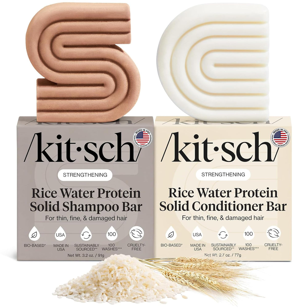 kitsch front packaging showing rice water bars and eco packaging benefit