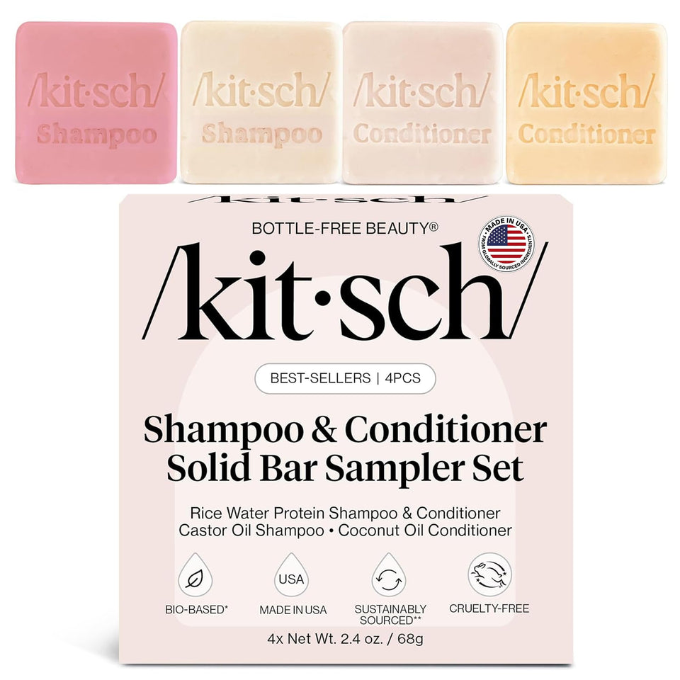 Kitsch front packaging sampler set showing the four bars and eco benefit