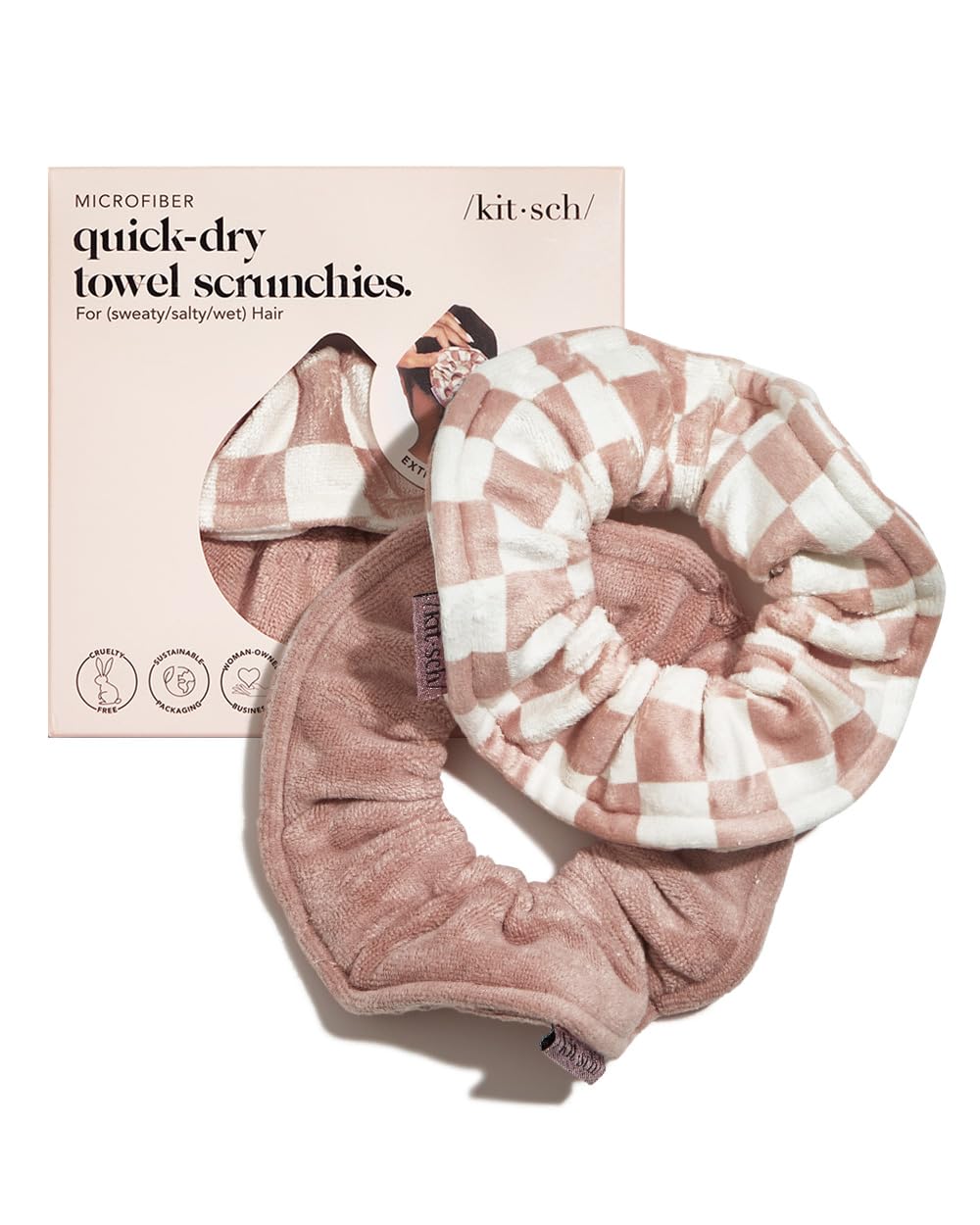 Kitsch front view of terracotta and checkered 2-pack showing color and size benefit