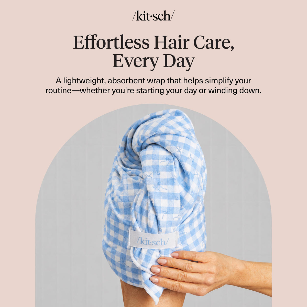 Kitsch next to regular towel for size comparison showing oversized coverage benefit