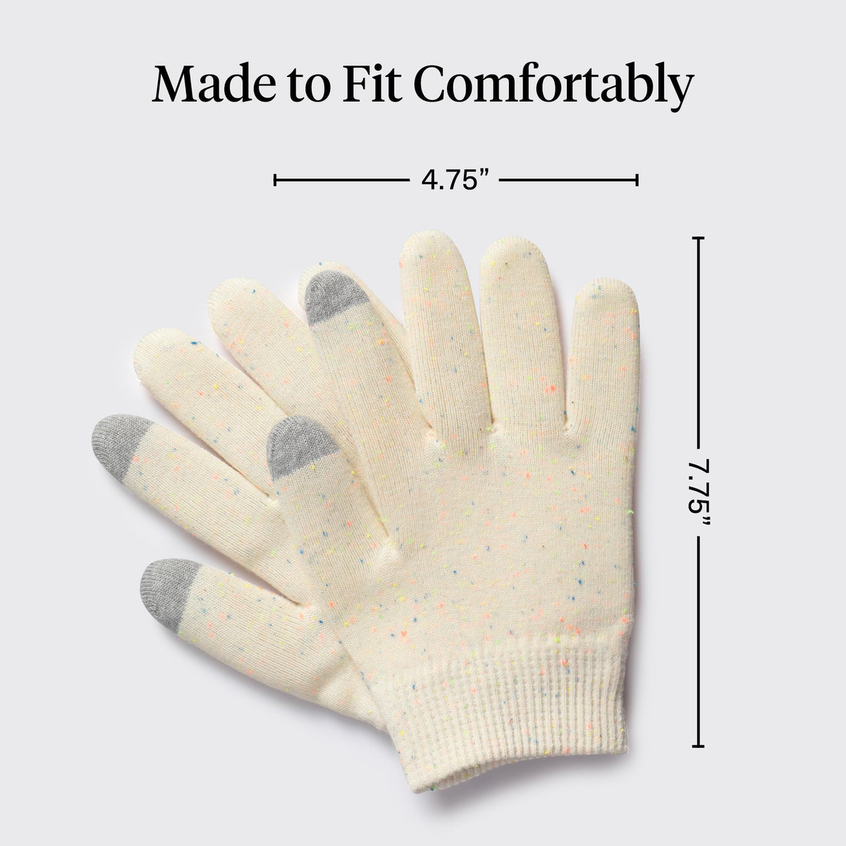 Kitsch gloves worn while using phone with touchscreen fingertips for convenience