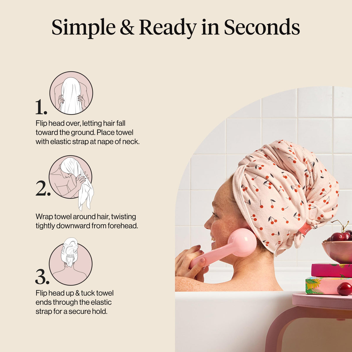 Kitsch plopping curls demonstration showing curl definition and frizz reduction benefit