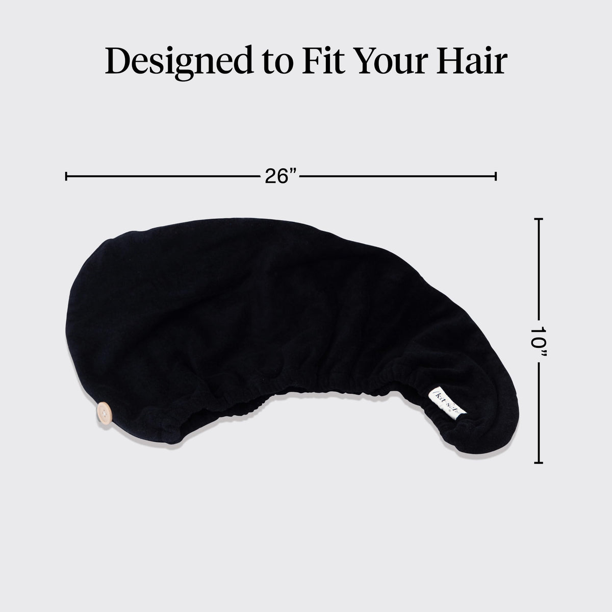 Kitsch model with long hair wearing towel wrap for quicker drying