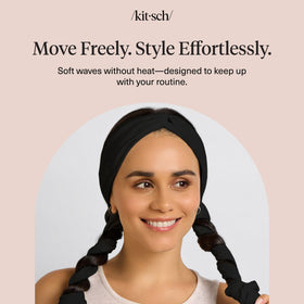 Kitsch headband in travel bag demonstrating portable styling convenience