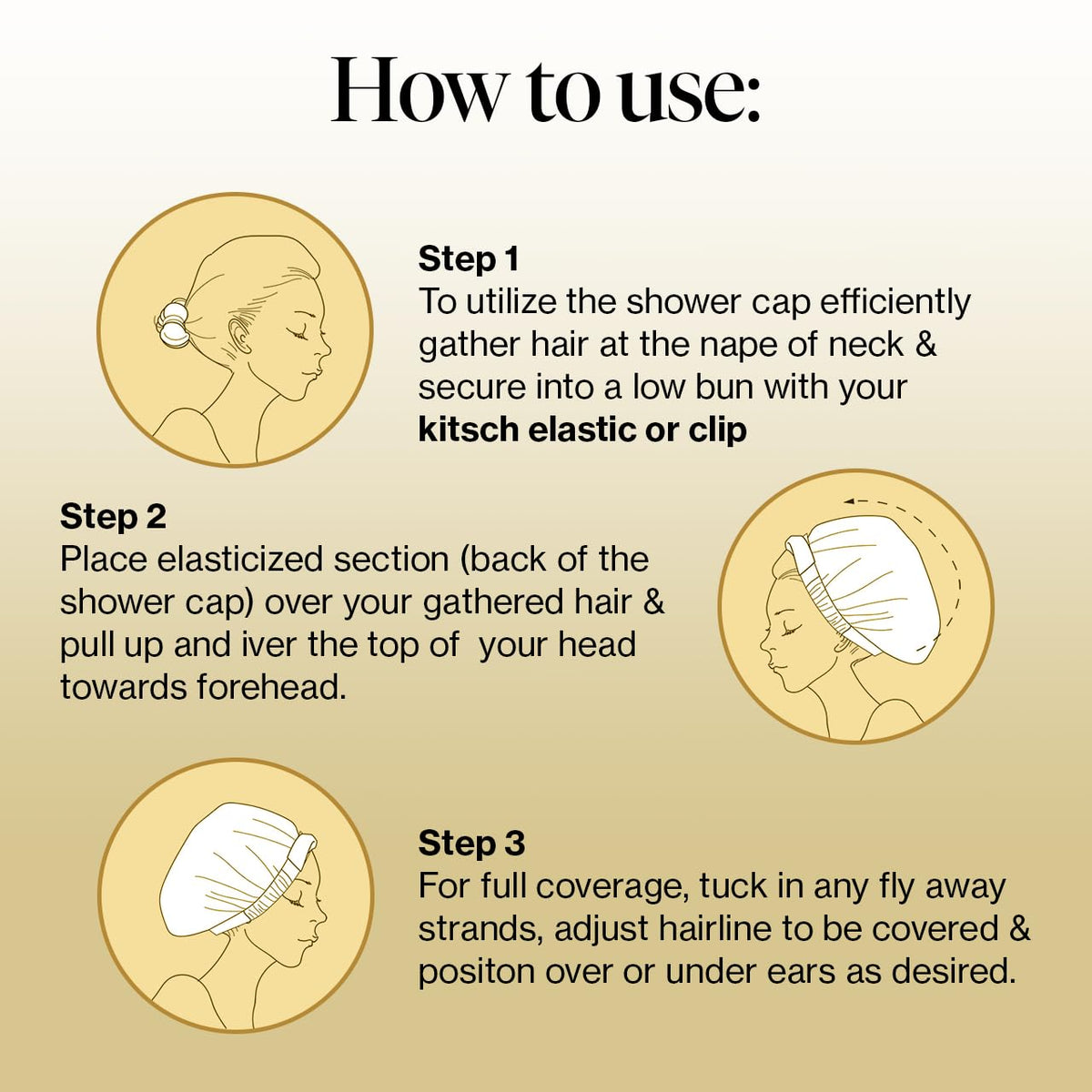 Kitsch elastic loop and satin edge detail, ensures firm non-slip closure