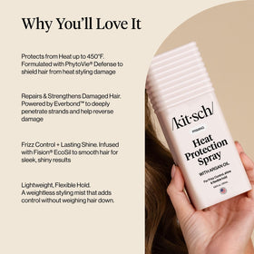 Kitsch in use during blow-drying to reduce frizz and smooth hair