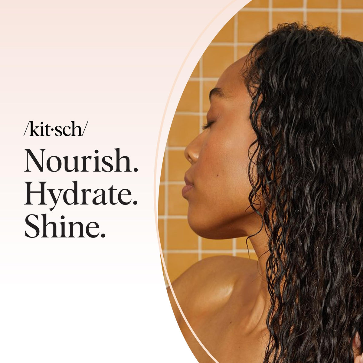 Kitsch product label and ingredient list detail showing plant-based, cruelty-free formulation